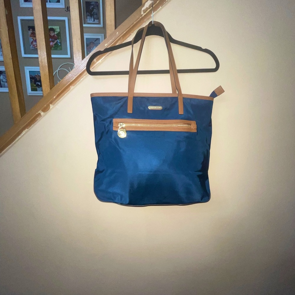 Michael Kors navy blue nylon tote. Excellent condition!